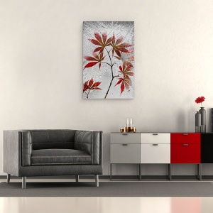 Tablou canvas - Artar Rosu, Frunze, Artar Rosu, Frunza, Inghet, Gheata, 60 x 90 cm - Img 2