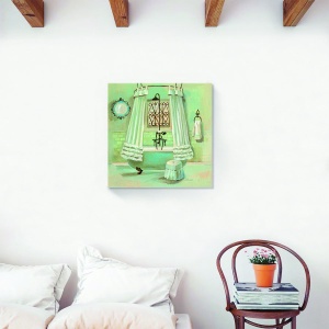 Tablou decorativ vintage retro pe canvas 60x60 cm pentru baie