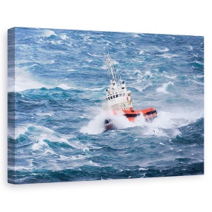 Tablou canvas - Barca Pilot, Remorcher, Mare, Ocean, Valuri, Islanda, 40 x 60 cm