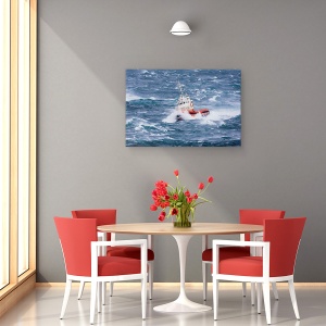 Tablou canvas - Barca Pilot, Remorcher, Mare, Ocean, Valuri, Islanda, 40 x 60 cm - Img 4
