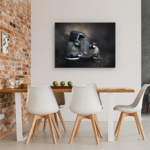 Tablou canvas - Benz, Masina, Stare De Spirit, Ceata, Ruginit, Natura Moarta, 75 x 100 cm - Img 3
