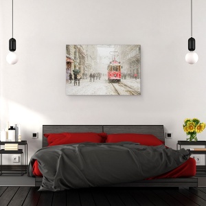 Tablou canvas - Beyoalu, Tramvai, Tren, Transport, Vehicul, Vremea, 60 x 90 cm - Img 3