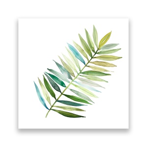 Tablou Canvas - Botanica, Frunza, Pictura, Verde, 60 x 60 cm
