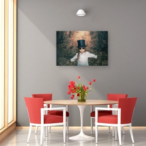 Tablou canvas - Brate Deschise, Palarie, Ochelari, Padure, Toamna, 40 x 60 cm - Img 4