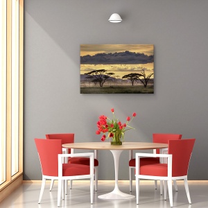 Tablou canvas decorativ Tanzania cu copac în ceață