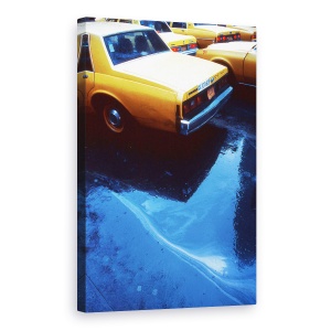 Tablou canvas - Cabine Galbene , Taxi, Ploaie, Strada, Manhattan, 60 x 90 cm