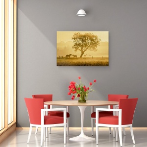 Tablou canvas - Caii De Aur, Peisaj, Animal, Gard, 40 x 60 cm - Img 4