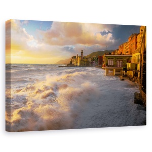 Tablou canvas - Camogli, Peisaj, Coasta, Val, 60 x 90 cm