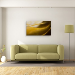 Tablou canvas - Campuri De Aur, Abstract, Aur, Neted, Matase, 50 x 80 cm - Img 2
