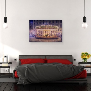 Tablou canvas - Carusel, Carusel, Copilarie, Joaca, Joaca, Targ De Distractii, 80 x 120 cm - Img 3