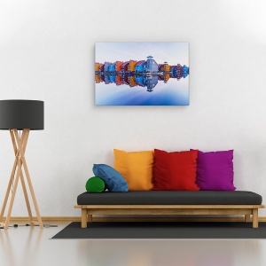 Tablou canvas - Case colorate, Orase si arhitectura, Port, Olanda, Rosu, 40 x 60 cm - Img 2