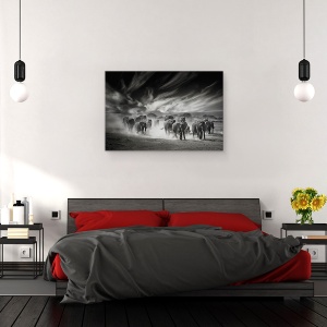 Tablou canvas - Cerul, Praful Si Elefantii, Salbatic, Natura, Animale, 80 x 120 cm - Img 3