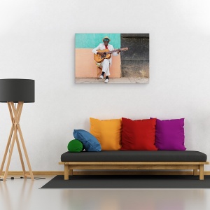 Tablou canvas - Chitaristul Cubanez, Culoare, Cuba, Havana, Chitarist, 60 x 90 cm - Img 2