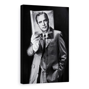 Tablou Canvas - Citind Ca Un Star De Cinema, Marlon, Brando, Book, Handsome, Man, 80 x 120 cm