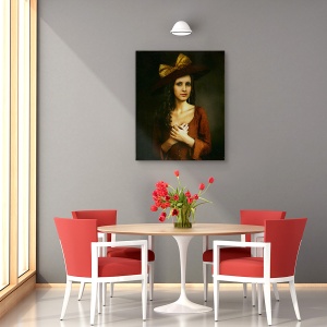 Tablou canvas - Clasic, Vintage, Clasic, Portret, Panglica, Studio, 60 x 75 cm - Img 4