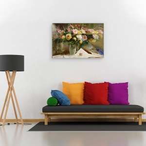 Tablou canvas - Cometa, Reflectie, Oglinda, Pictura, Flori, Trandafiri, 60 x 90 cm - Img 2