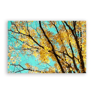 Tablou Canvas - Copac, Frunze, Floral, Galben, 80 x 120 cm