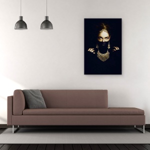 Tablou Canvas - Coyolxauhqui, Portret, Model, Femeie, Fata, Intuneric, 60 x 90 cm - Img 2