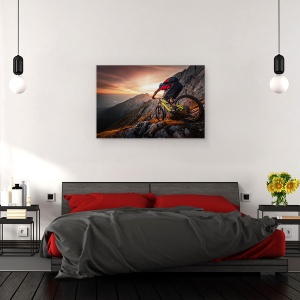 Tablou canvas - Cu Bicicleta In Apusul Auriu, In Aer Liber, Aventura, 40 x 60 cm - Img 3