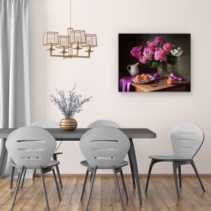 Tablou Canvas - Cu Un Buchet De Phlox Si Piersici, 40 x 50 cm - Img 4