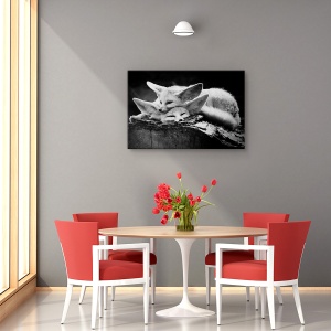 Tablou decorativ canvas cu animale fericite în îmbrățișare 60x90