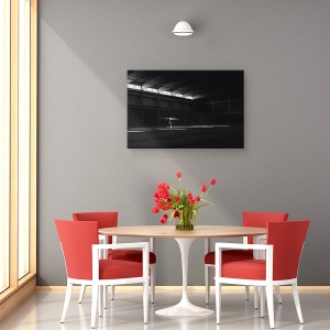Tablou canvas - Dansand In Lumina, Gimnastica, Alb-Negru, Gimnasta, Acrobat, Acrobatie, 60 x 90 cm - Img 4