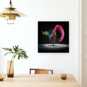 Tablou canvas - Dansul Prafului, Praf, Miscare, Congela, Femeie, 60 x 60 cm - Img 4