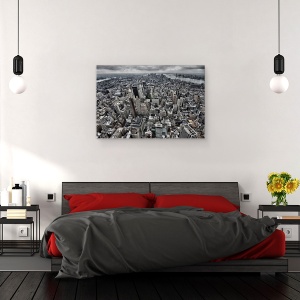 Tablou canvas - Deasupra, Vedere, Aeriana, Peisaj Urban, Desaturare, Arhitectura, 40 x 60 cm - Img 3
