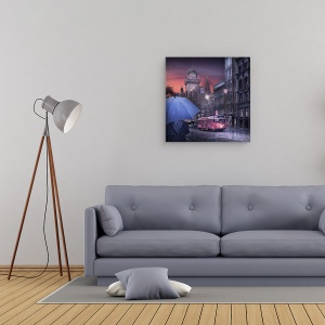 Tablou canvas - Despartire Grea, Ploaie, Banda, Semn, Tramvai, 90 x 90 cm - Img 2