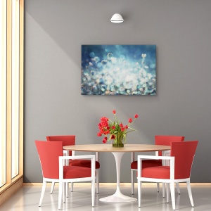 Tablou canvas - Diamante, Flori, Lentile, Estompare, Turcoaz, 80 x 120 cm - Img 4