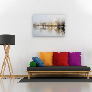Tablou canvas - Dimineata De Ianuarie, Lacul Bohinj, Zori De Zi, Rau, Canal, 40 x 60 cm - Img 2