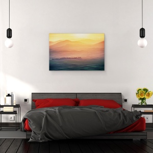 Tablou canvas - Dimineata De Vis, Rasarit De Soare, Palouse, Munti, Dealuri, 40 x 60 cm - Img 3