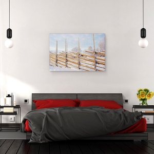 Tablou canvas - Dimineata Rece De Iarna, Rece, Zapada, Rime, Gard, 40 x 60 cm - Img 3