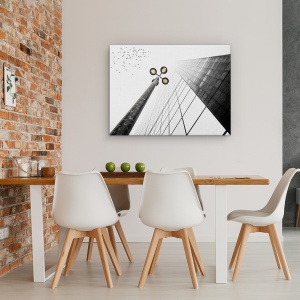 Tablou canvas - Direct Spre Cer, Paris, Cladire, Pasare, Lumina, La Defense, 75 x 100 cm - Img 4