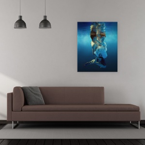 Tablou canvas - Doar Doua, Om, Femeie, Fata, Sarut, Rochie, 60 x 75 cm - Img 2