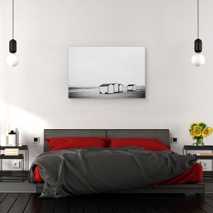 Tablou canvas - Dor De Vacanta, Plaja, Nisip, Cabine, 40 x 60 cm - Img 3