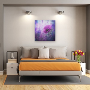 Tablou Canvas - Ecstasy, Violet, Floare, 90 x 90 cm - Img 3