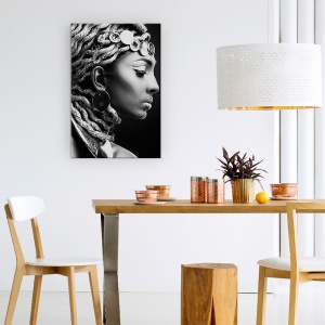 Tablou Canvas - Egipt II, Monede, Model, Cercei, Bijuterii, Moda, 80 x 120 cm - Img 4