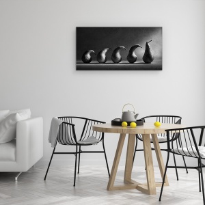 Tablou Canvas - Evolutia, Linie, Coada, Alb-Negru, Fructe, Pere, 50 x 100 cm - Img 4