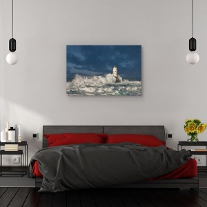 Tablou canvas - Farul din Mangiabarche, Peisaj, Italia, Mare, Coasta, 60 x 90 cm - Img 3