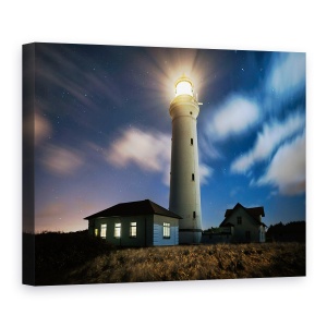 Tablou canvas - Farul, Peisaj, Noapte, Cer, Stele, Far, 75 x 100 cm