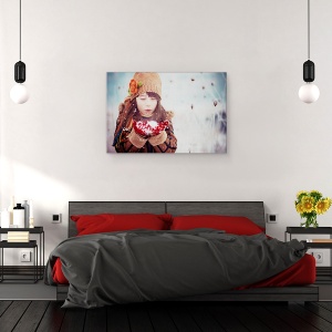 Tablou canvas - Fata, Portret, Fata, Copil, Zapada, 60 x 90 cm - Img 3