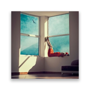 Tablou Canvas - Femeie, Casa, Cer, 60 x 60 cm