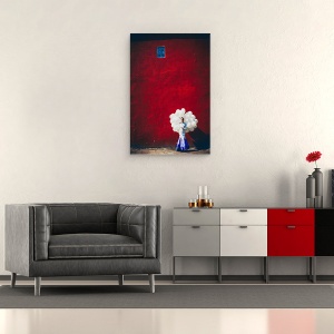 Tablou canvas - Fereastra Libertatii, Baloane, Femeie, Rochie, Rosu, 40 x 60 cm - Img 2