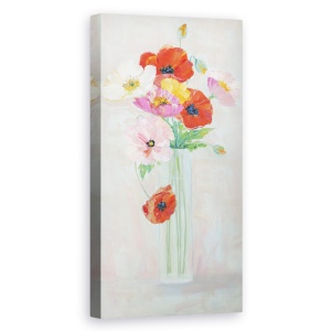 Tablou canvas - Floare De Mac, Vaza, Pictura, 50 x 100 cm