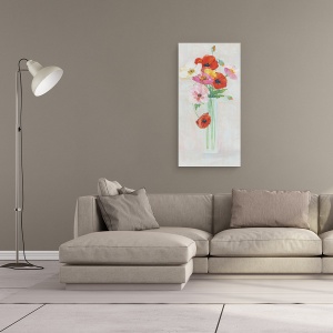 Tablou canvas - Floare De Mac, Vaza, Pictura, 50 x 100 cm - Img 2