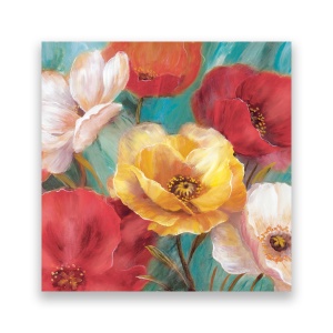 Tablou Canvas - Floral, Flori de maci, Multicolor, Pictura, 60 x 60 cm