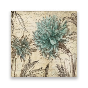 Tablou Canvas - Floral, Turcoaza, 60 x 60 cm