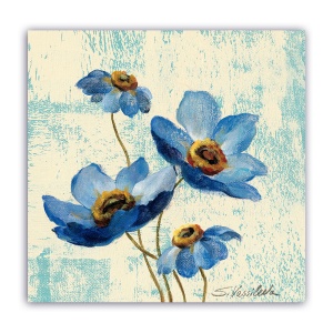 Tablou Canvas - Floral, Vintage, Albastru, Narcis, 60 x 60 cm
