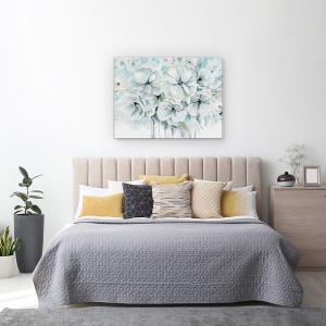Tablou canvas - Flori, Alb, Armonie, Pictura, 50 x 70 cm - Img 3